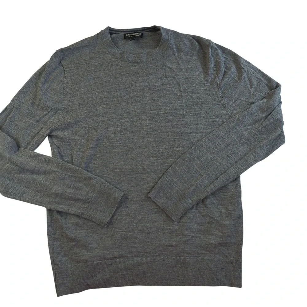Banana Republic Gray Crew Neck 100% Merino Wool‎ Sweater XL